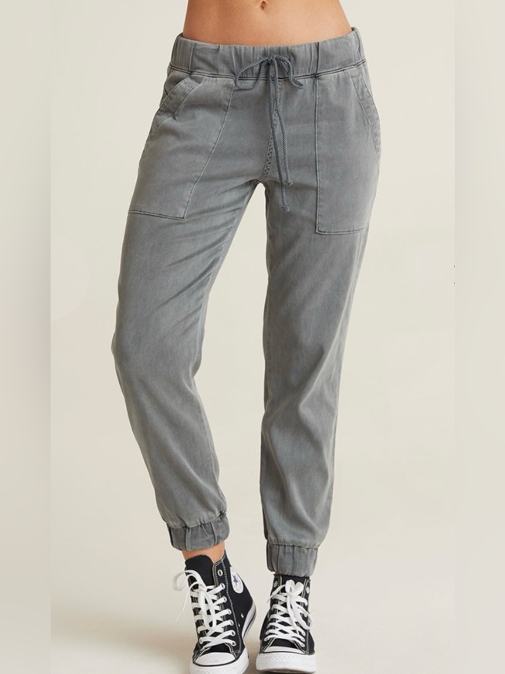Bella Dahl Pocket Jogger Gray Medium Drawstring Waist